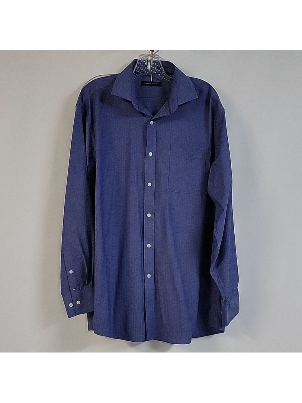 Tommy Hilfiger Men's Blue Long-Sleeved Button-Down Shirt, Size Large